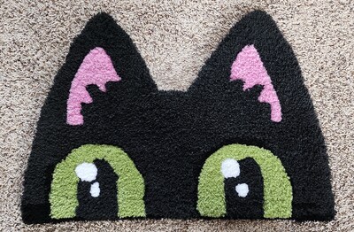 Handmade Peeking Cat Rug - image2
